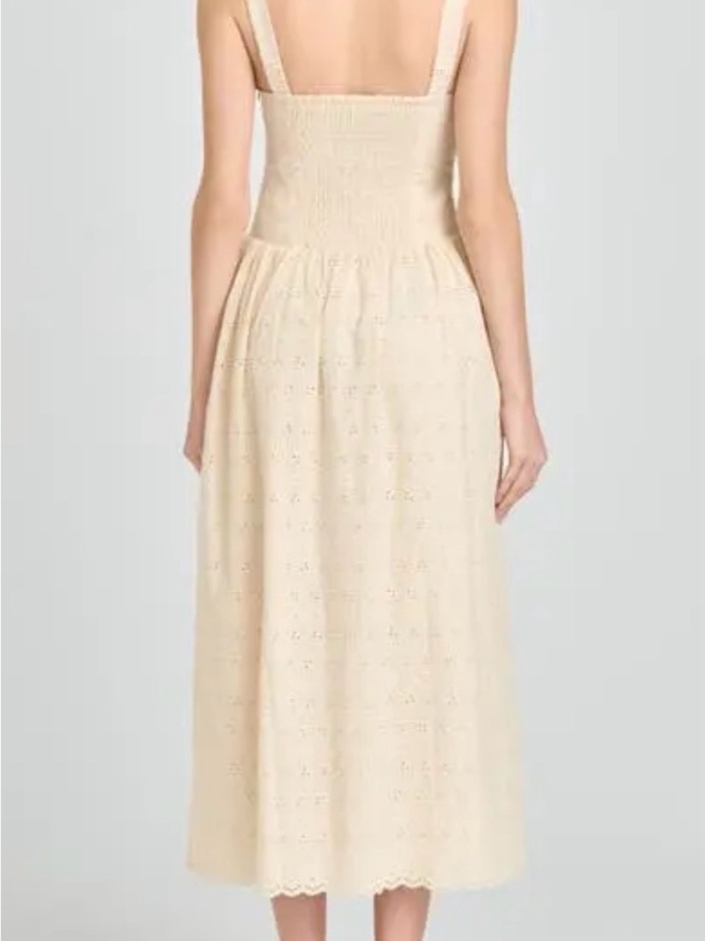 Wayf Cream Eyelet Midi Dress - Picture 2 of 7